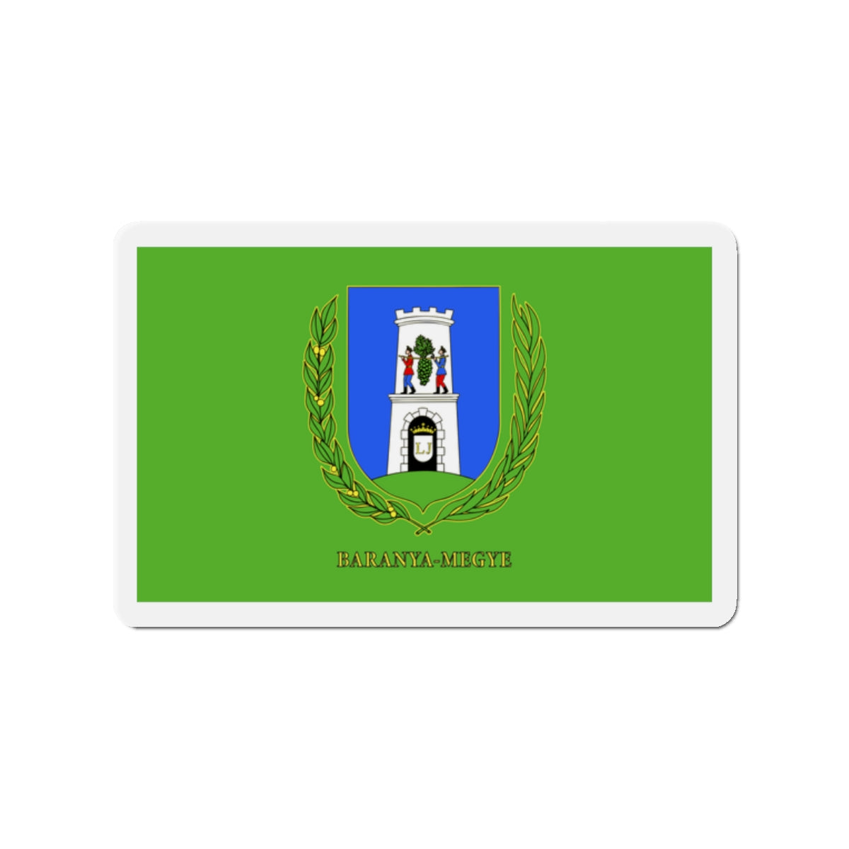 Flag of Baranya County Hungary - Die-Cut Magnet-2" x 2"-The Sticker Space