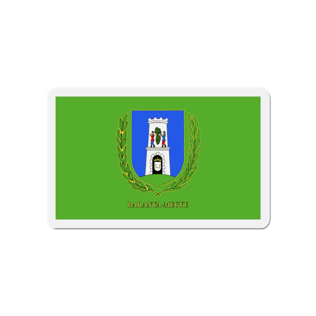 Flag of Baranya County Hungary - Die-Cut Magnet-4" x 4"-The Sticker Space