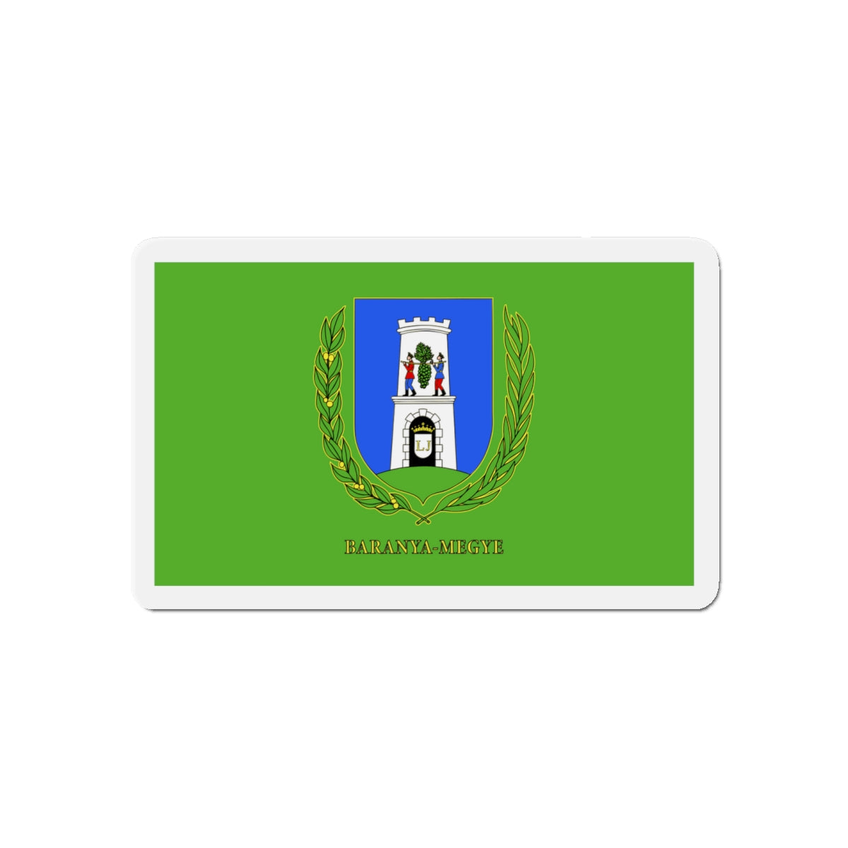 Flag of Baranya County Hungary - Die-Cut Magnet-5" x 5"-The Sticker Space