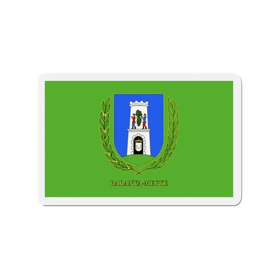 Flag of Baranya County Hungary - Refrigerator Magnet 2 Inch - The Sticker Space