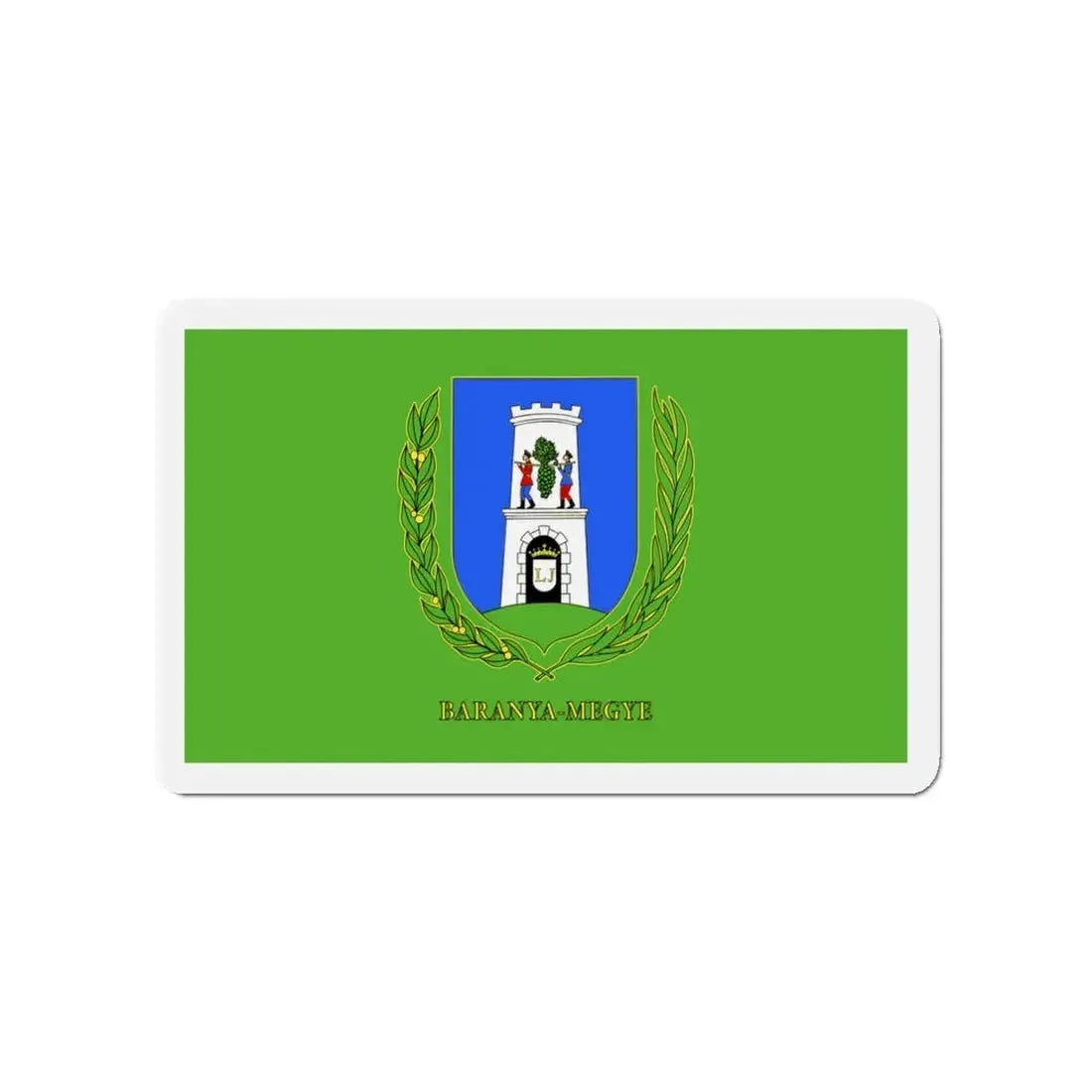 Flag of Baranya County Hungary - Refrigerator Magnet 3 Inch - The Sticker Space
