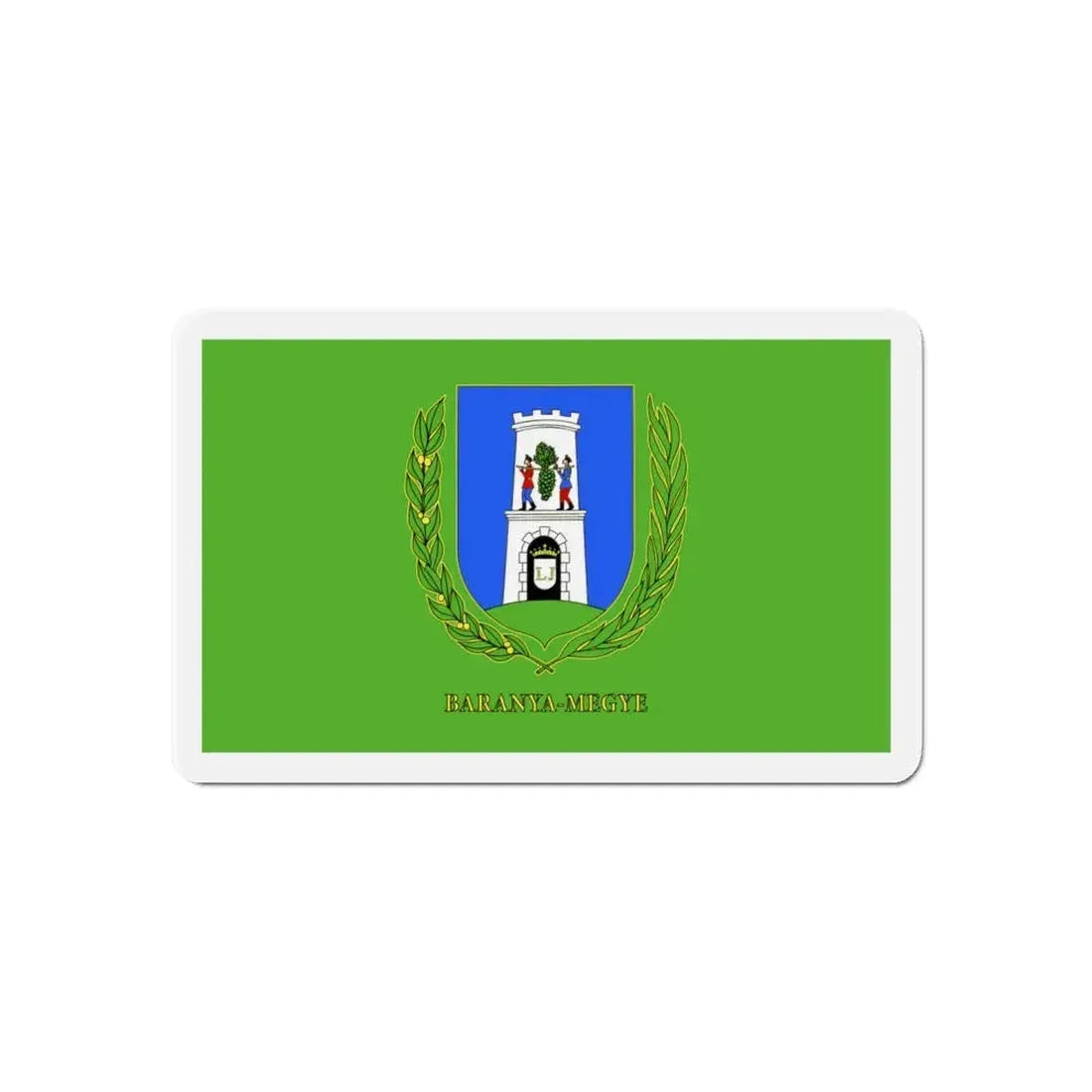 Flag of Baranya County Hungary - Refrigerator Magnet 6 Inch - The Sticker Space