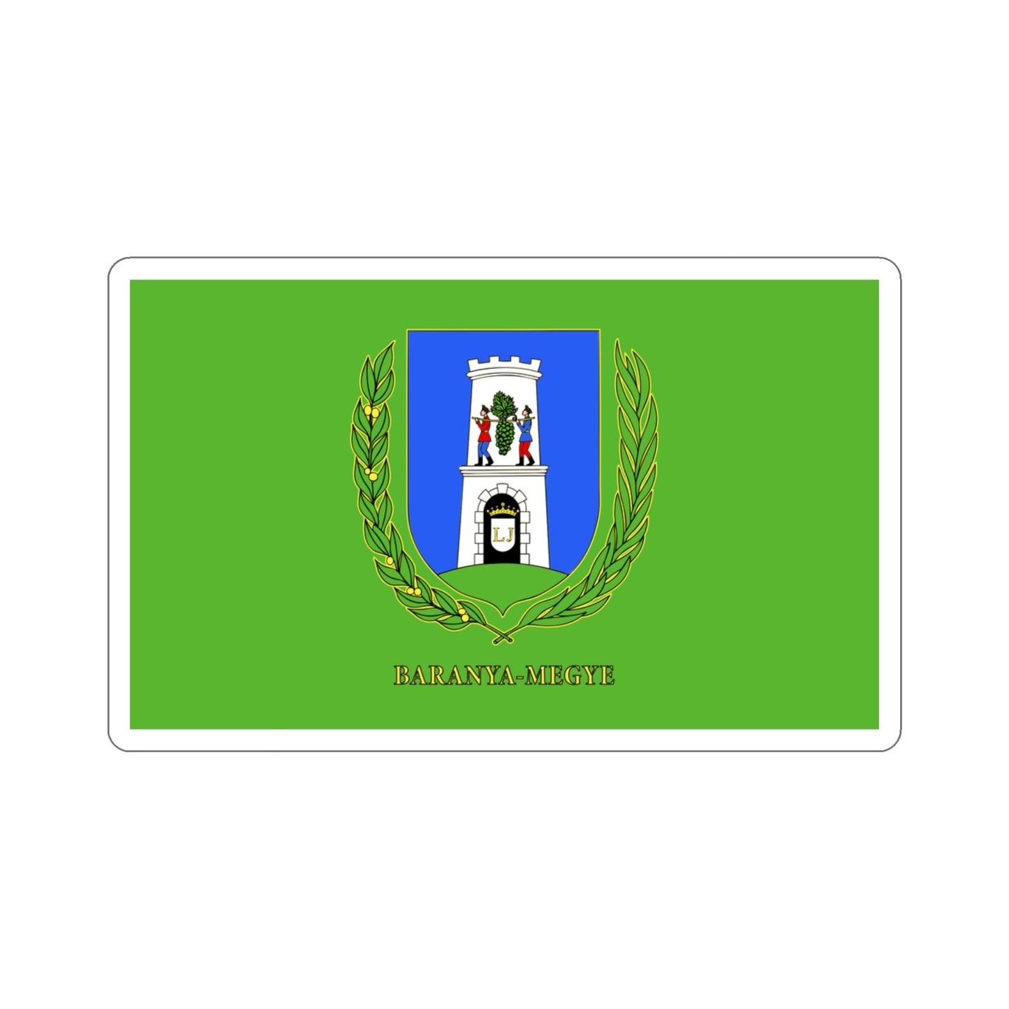 Flag of Baranya County Hungary STICKER Vinyl Die-Cut Decal-3 Inch-The Sticker Space