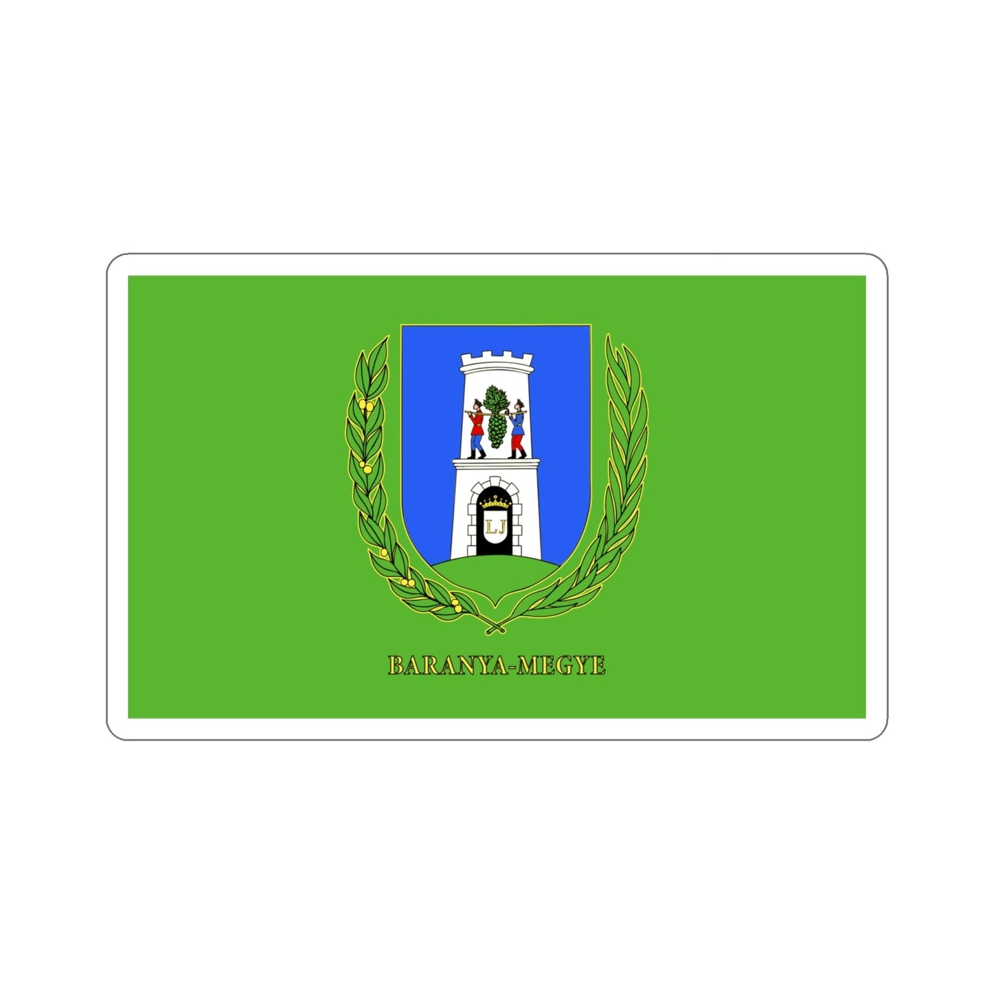 Flag of Baranya County Hungary STICKER Vinyl Die-Cut Decal-4 Inch-The Sticker Space