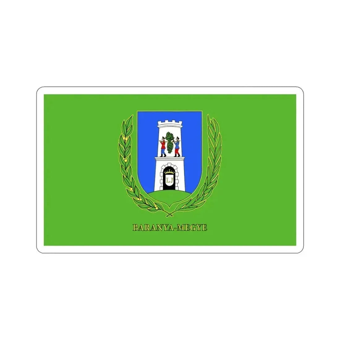 Flag of Baranya County Hungary STICKER Vinyl Die-Cut Decal 4 Inch - The Sticker Space