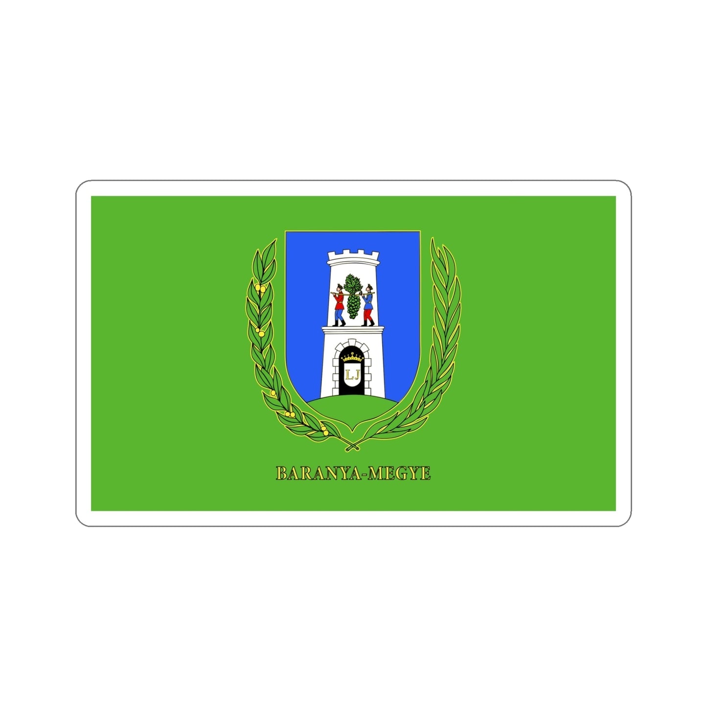 Flag of Baranya County Hungary STICKER Vinyl Die-Cut Decal-5 Inch-The Sticker Space