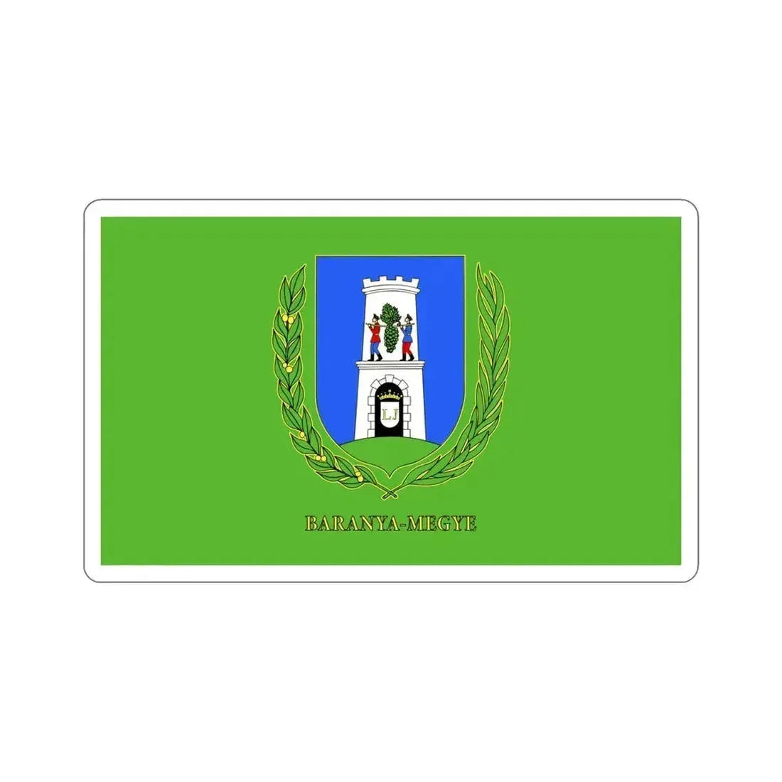 Flag of Baranya County Hungary STICKER Vinyl Die-Cut Decal 5 Inch - The Sticker Space