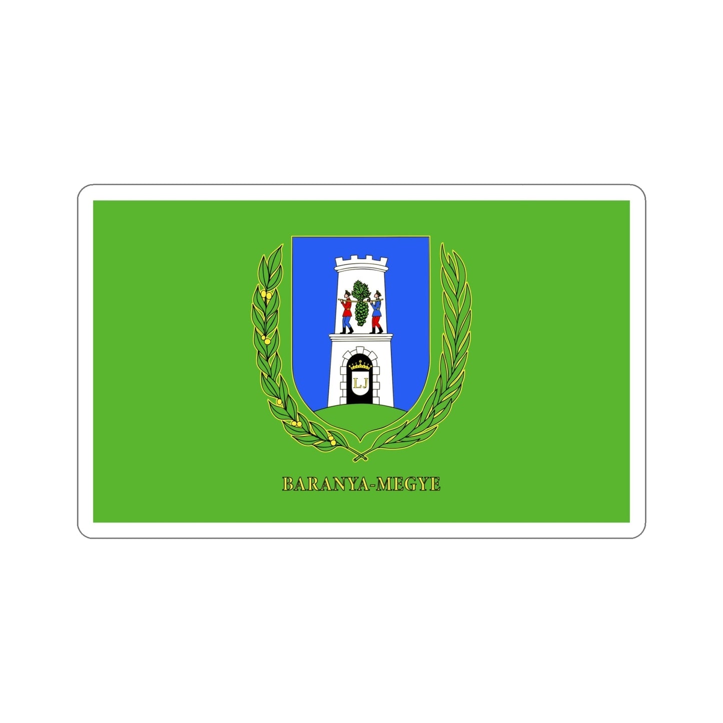 Flag of Baranya County Hungary STICKER Vinyl Die-Cut Decal-6 Inch-The Sticker Space