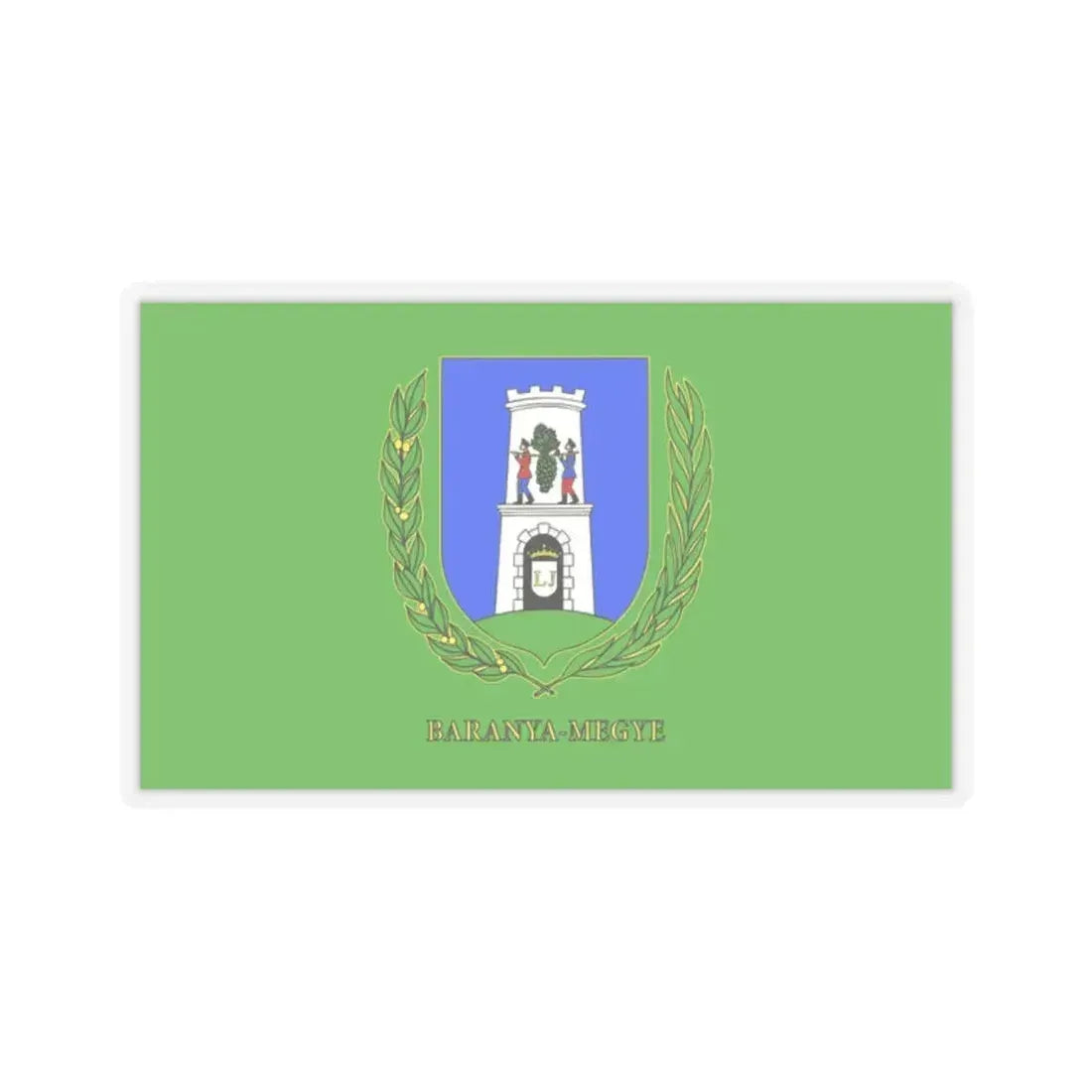 Flag of Baranya County Hungary - STICKER Vinyl Kiss-Cut Decal 2 Inch Transparent - The Sticker Space