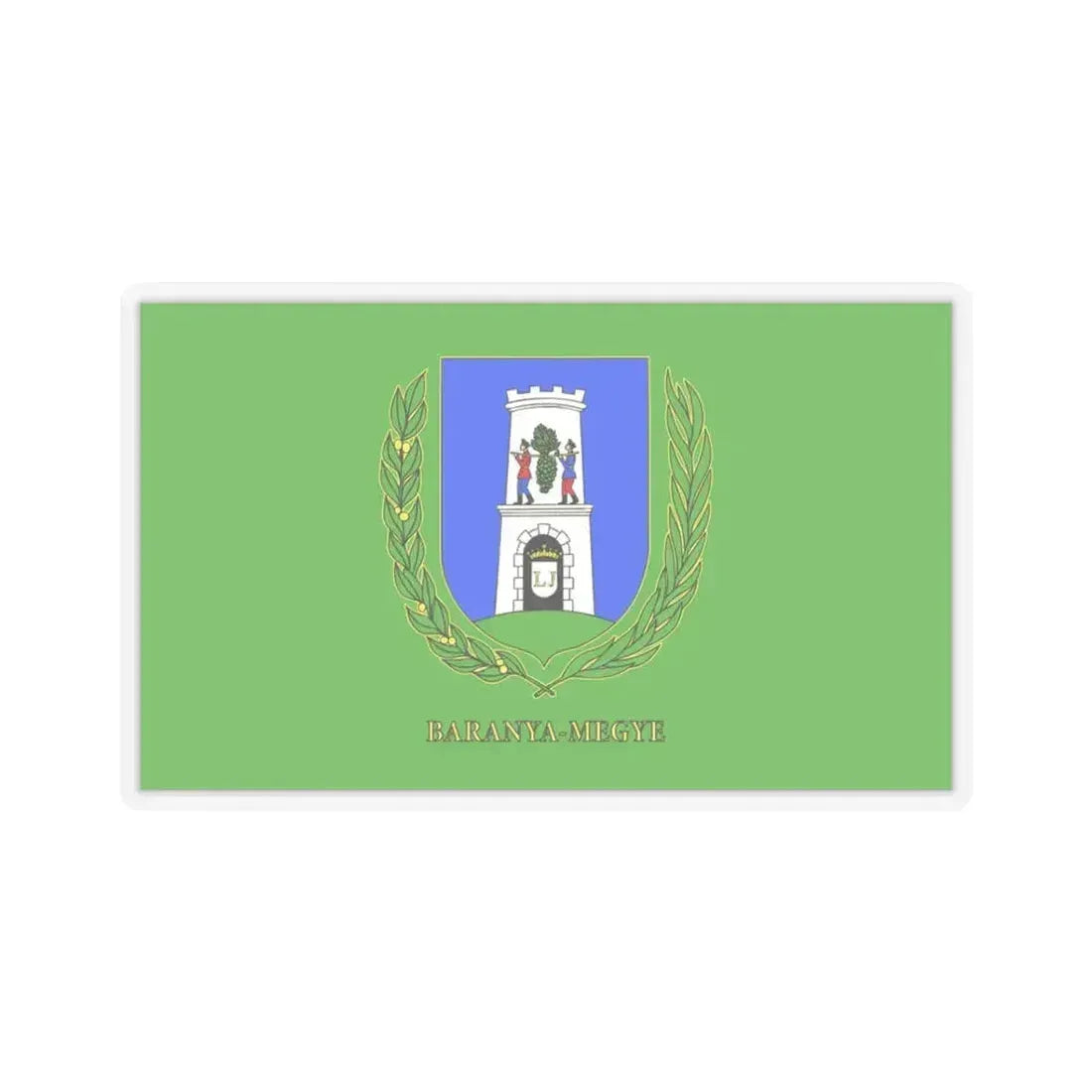 Flag of Baranya County Hungary - STICKER Vinyl Kiss-Cut Decal 3 Inch Transparent - The Sticker Space