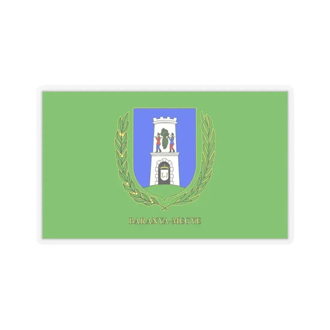 Flag of Baranya County Hungary - STICKER Vinyl Kiss-Cut Decal 6 Inch Transparent - The Sticker Space