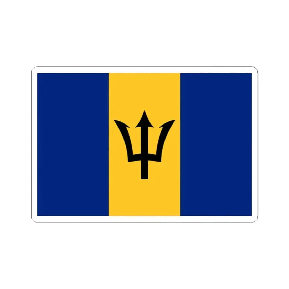 Flag of Barbados (Barbados) STICKER Vinyl Kiss-Cut Decal 2 Inch White - The Sticker Space
