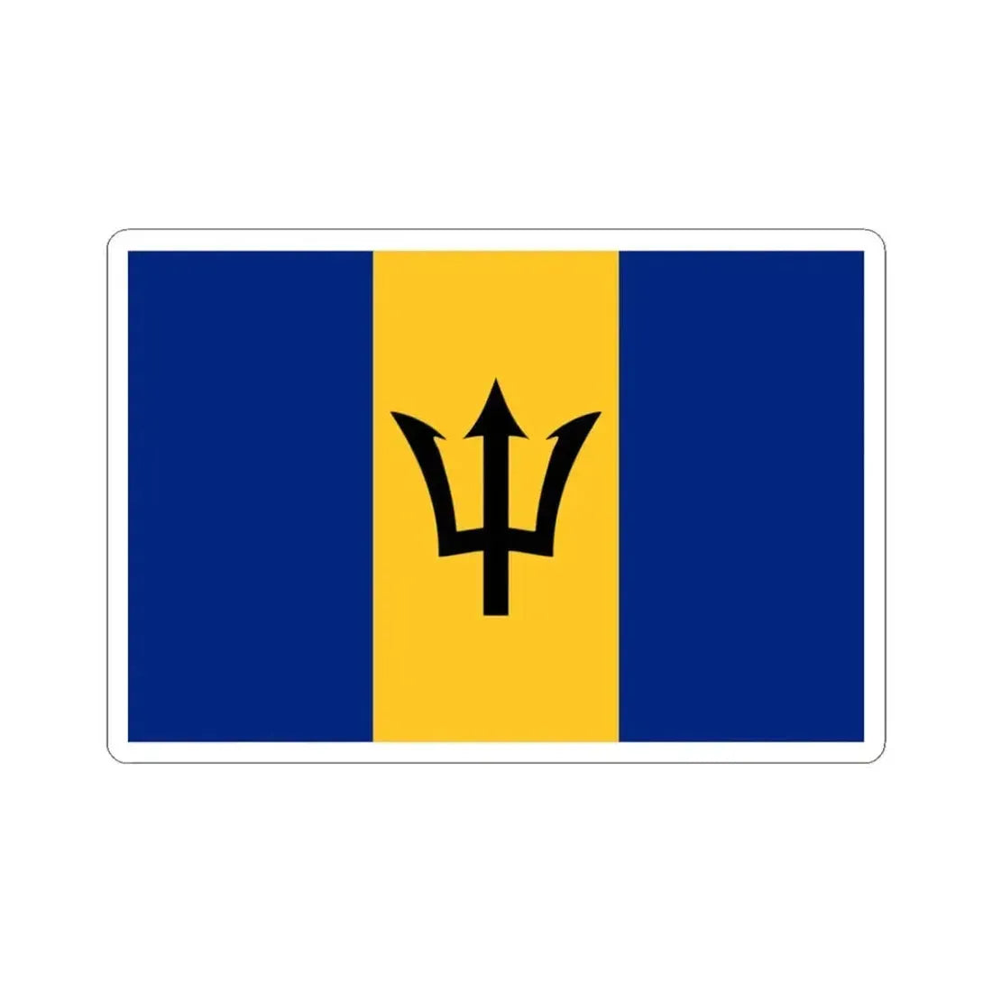 Flag of Barbados (Barbados) STICKER Vinyl Kiss-Cut Decal 3 Inch White - The Sticker Space
