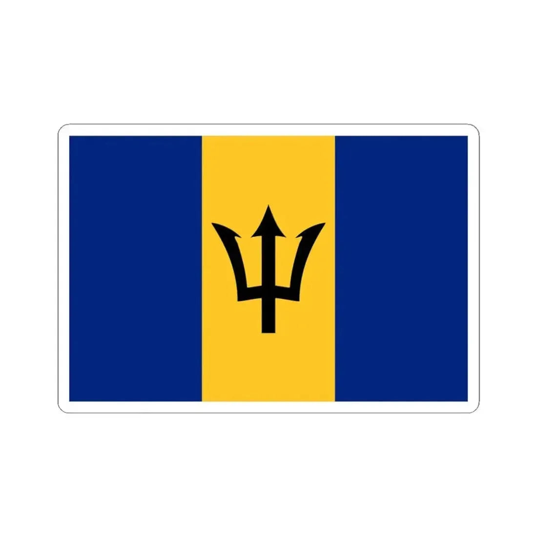 Flag of Barbados (Barbados) STICKER Vinyl Kiss-Cut Decal 4 Inch White - The Sticker Space