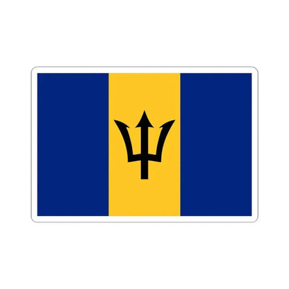 Flag of Barbados (Barbados) STICKER Vinyl Kiss-Cut Decal 4 Inch White - The Sticker Space