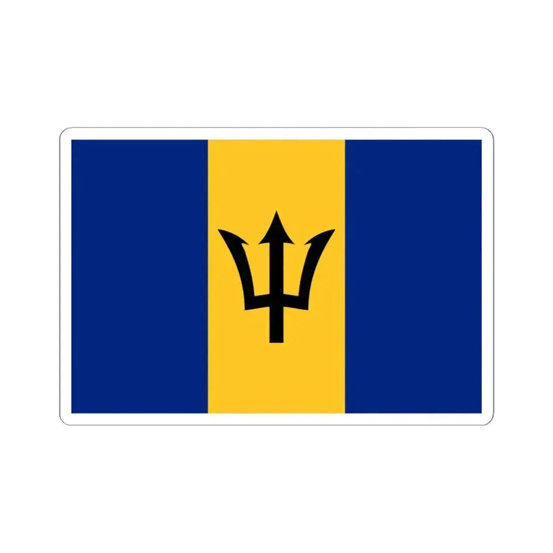Flag of Barbados (Barbados) STICKER Vinyl Kiss-Cut Decal 6 Inch White - The Sticker Space
