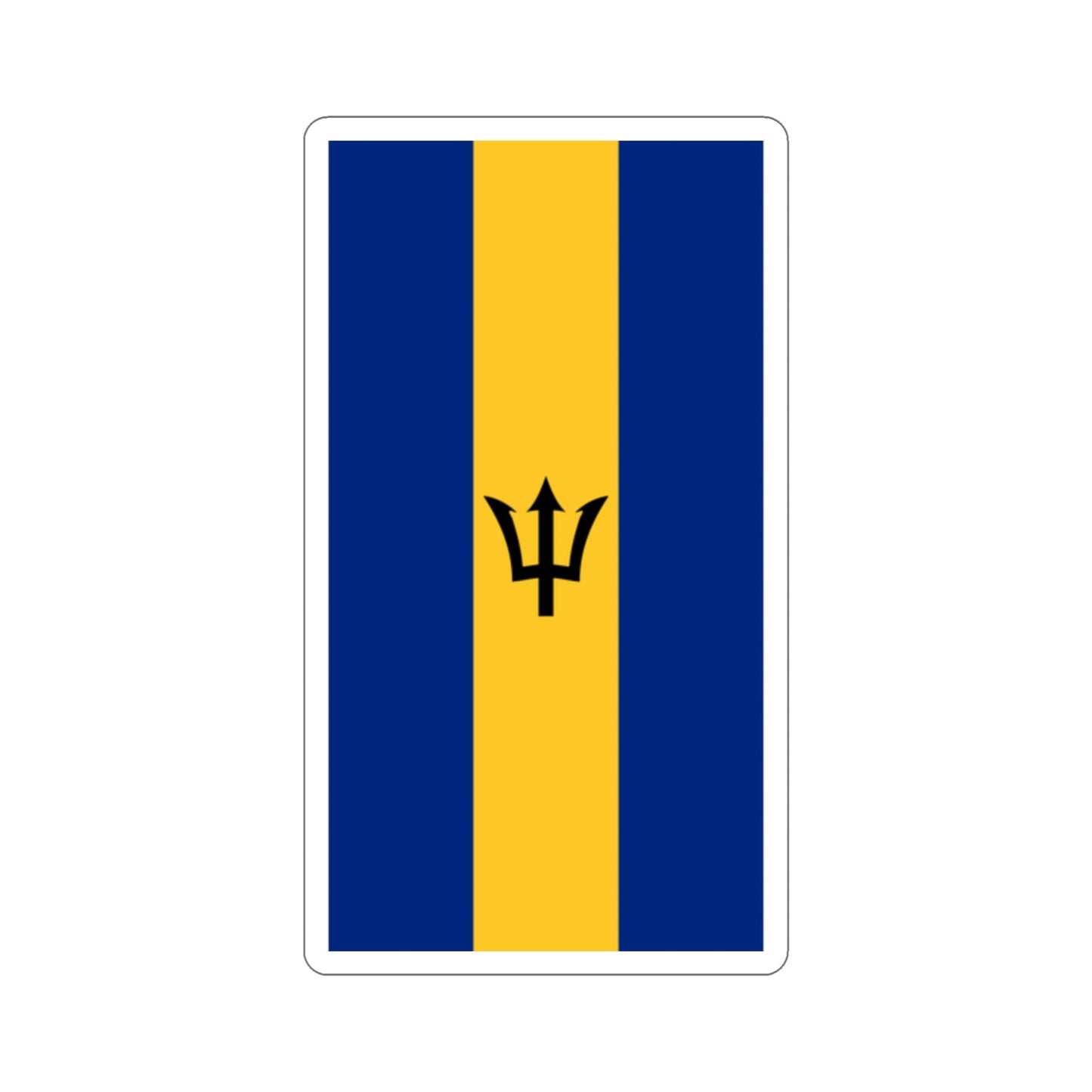 Flag of Barbados (Vertical) STICKER Vinyl Die-Cut Decal-2 Inch-The Sticker Space