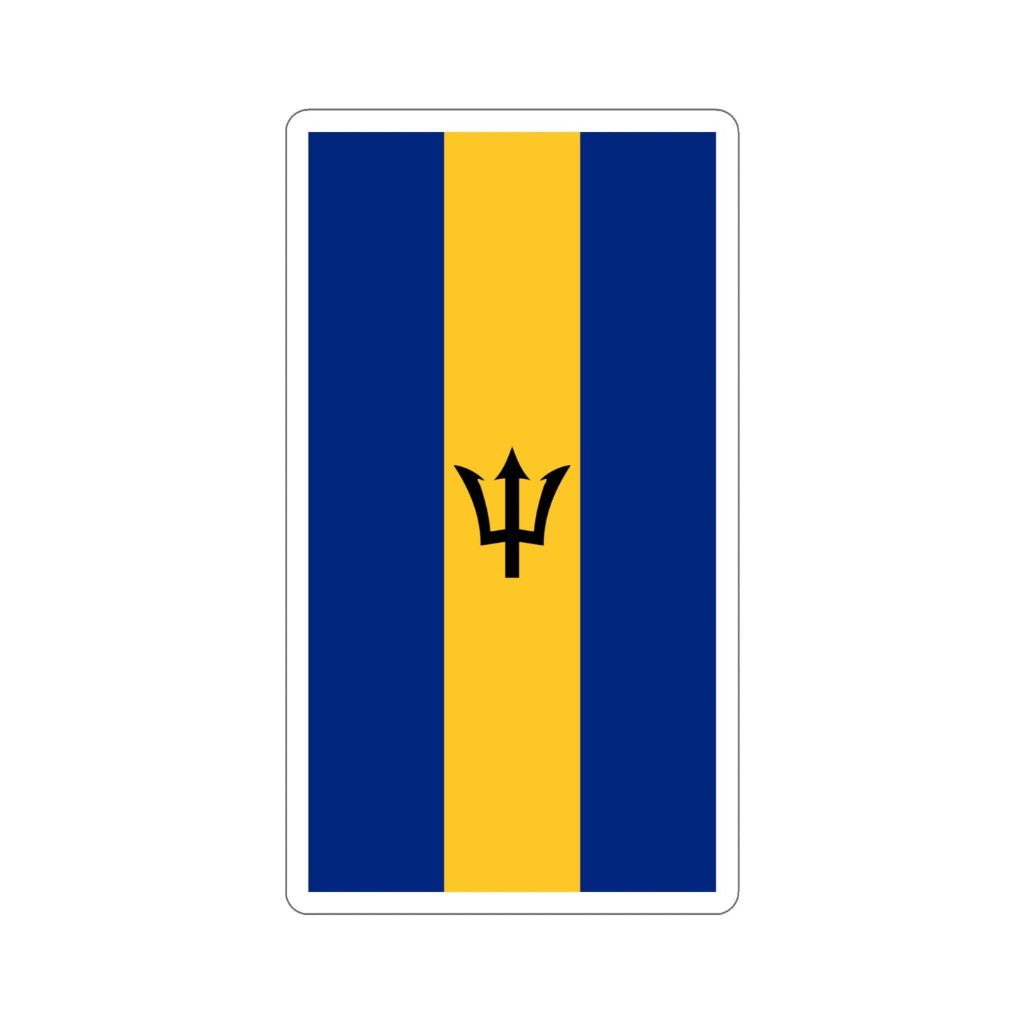 Flag of Barbados (Vertical) STICKER Vinyl Die-Cut Decal-6 Inch-The Sticker Space