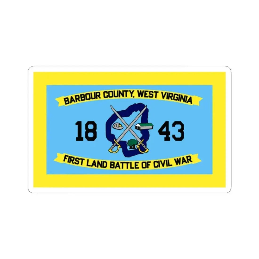Flag of Barbour County West Virginia (United States) STICKER Vinyl Kiss-Cut Decal 2 Inch White - The Sticker Space