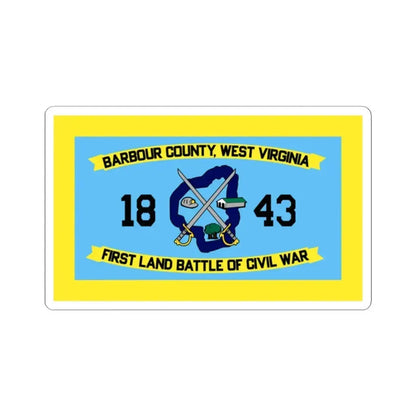 Flag of Barbour County West Virginia (United States) STICKER Vinyl Kiss-Cut Decal 2 Inch White - The Sticker Space