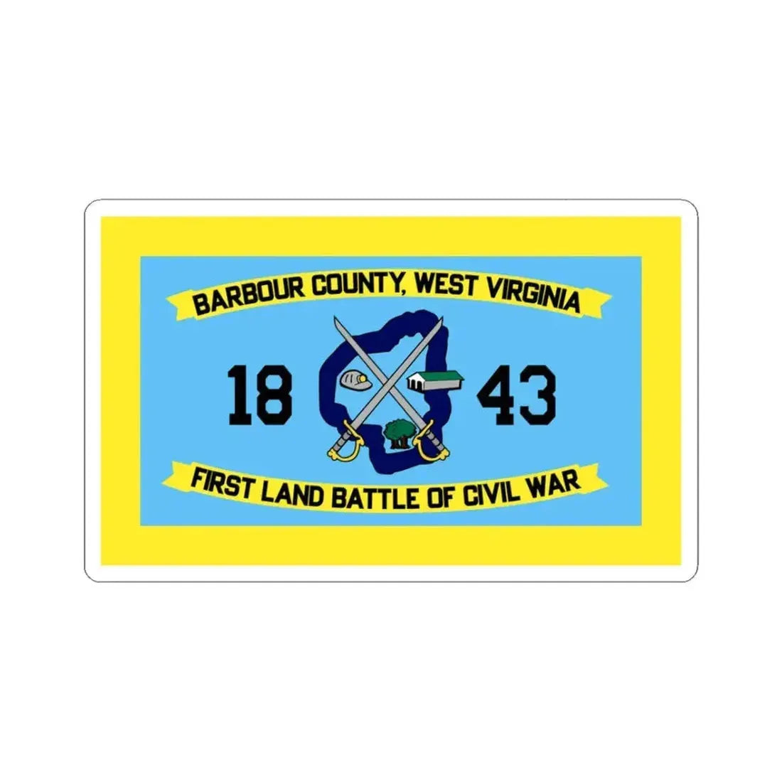 Flag of Barbour County West Virginia (United States) STICKER Vinyl Kiss-Cut Decal 3 Inch White - The Sticker Space