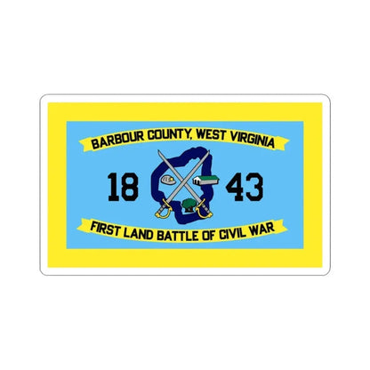 Flag of Barbour County West Virginia (United States) STICKER Vinyl Kiss-Cut Decal 3 Inch White - The Sticker Space