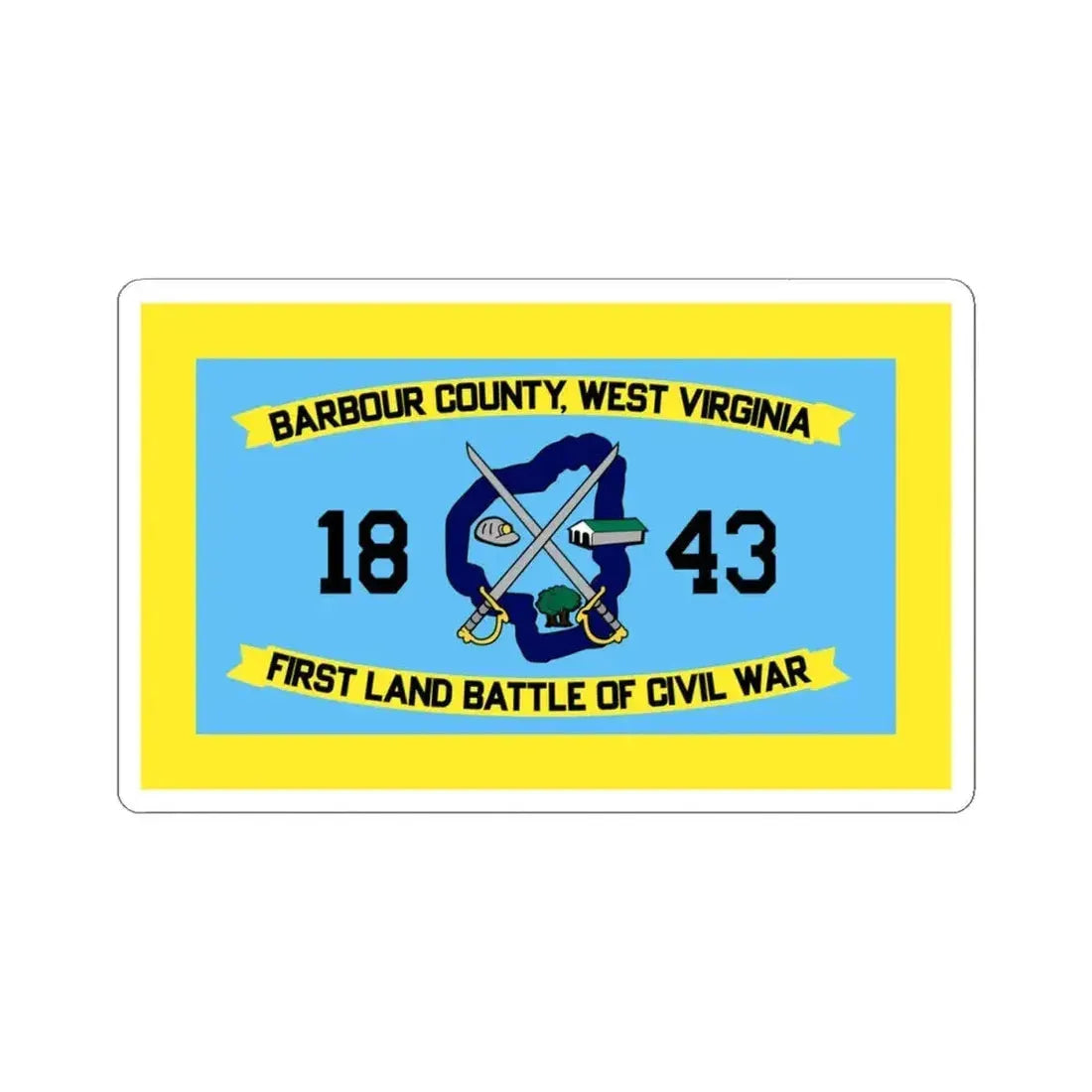 Flag of Barbour County West Virginia (United States) STICKER Vinyl Kiss-Cut Decal 4 Inch White - The Sticker Space