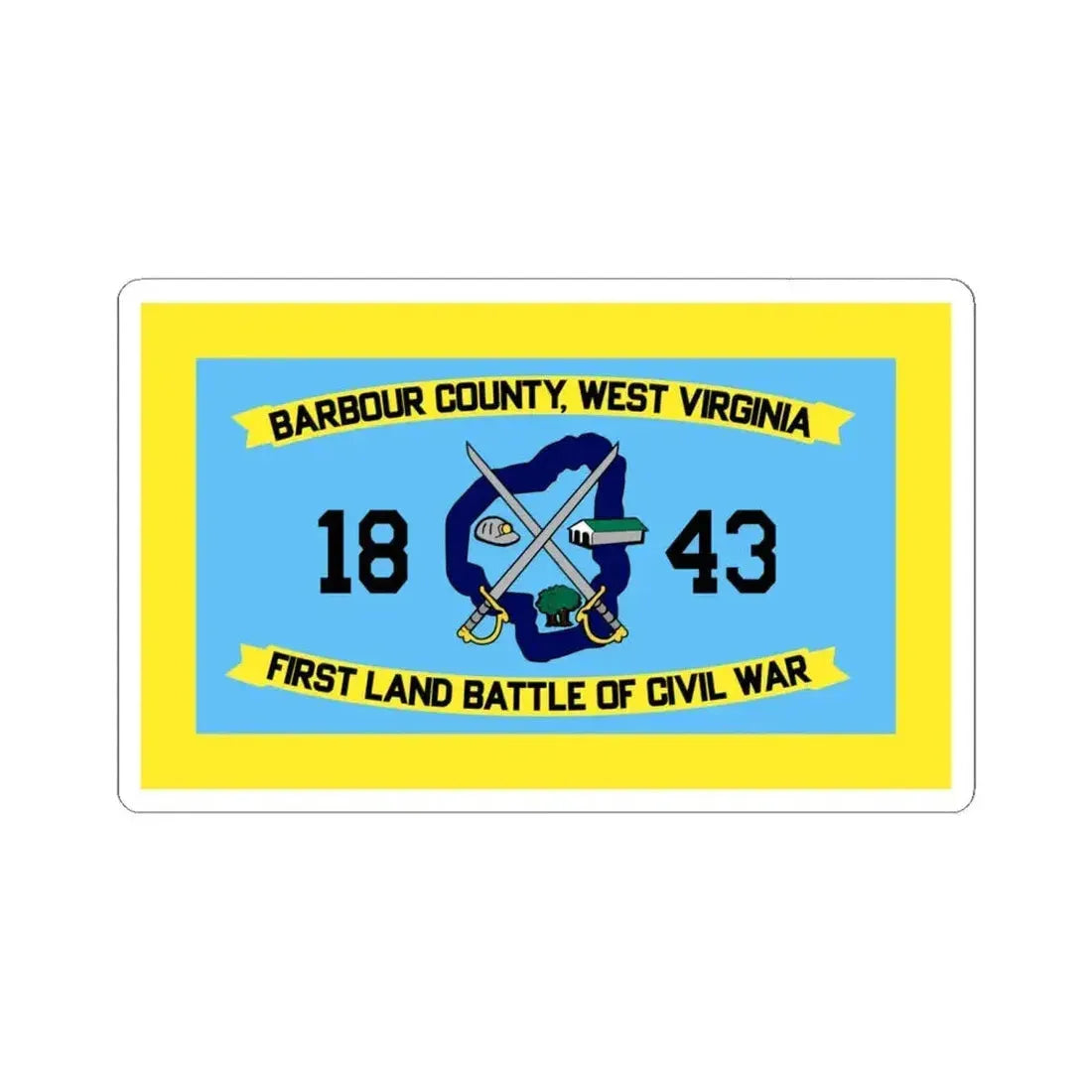Flag of Barbour County West Virginia (United States) STICKER Vinyl Kiss-Cut Decal 6 Inch White - The Sticker Space