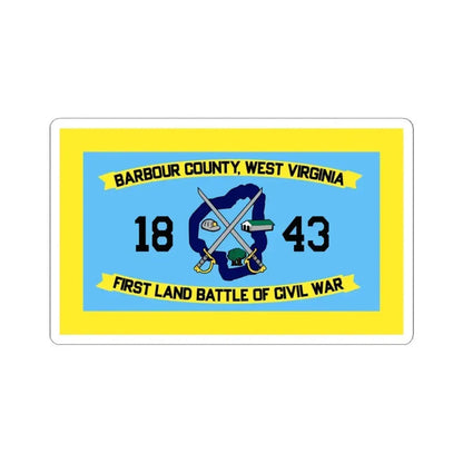 Flag of Barbour County West Virginia (United States) STICKER Vinyl Kiss-Cut Decal 6 Inch White - The Sticker Space