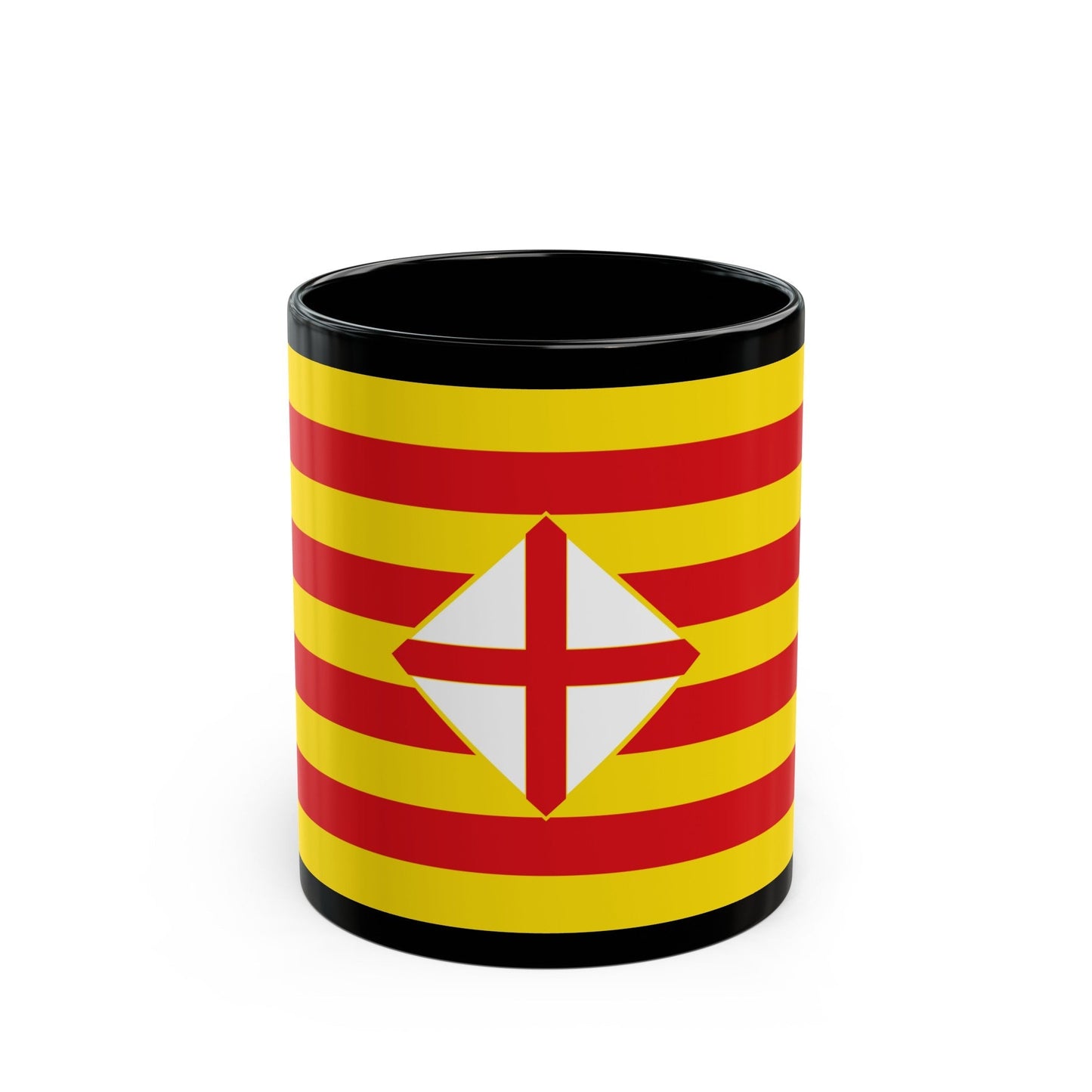 Flag of Barcelona - Black Coffee Mug-11oz-The Sticker Space