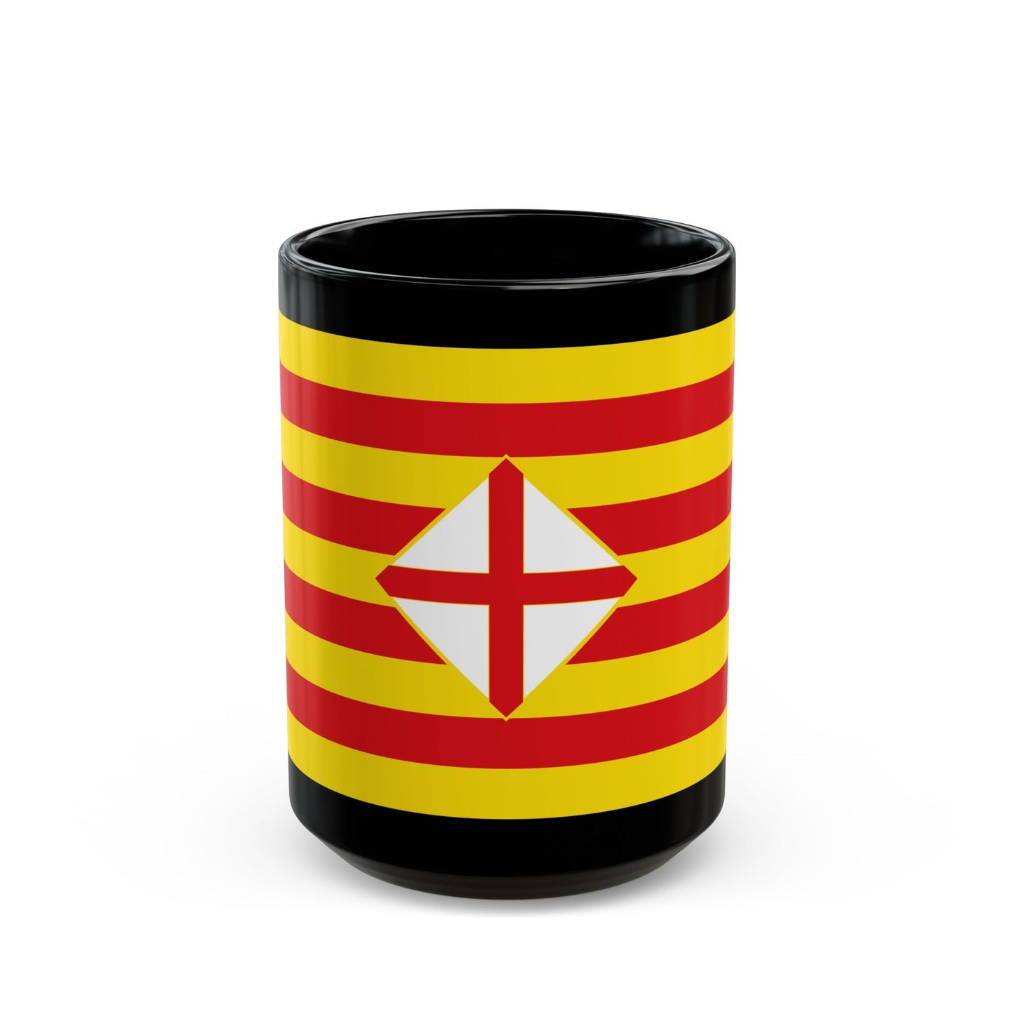 Flag of Barcelona - Black Coffee Mug-15oz-The Sticker Space