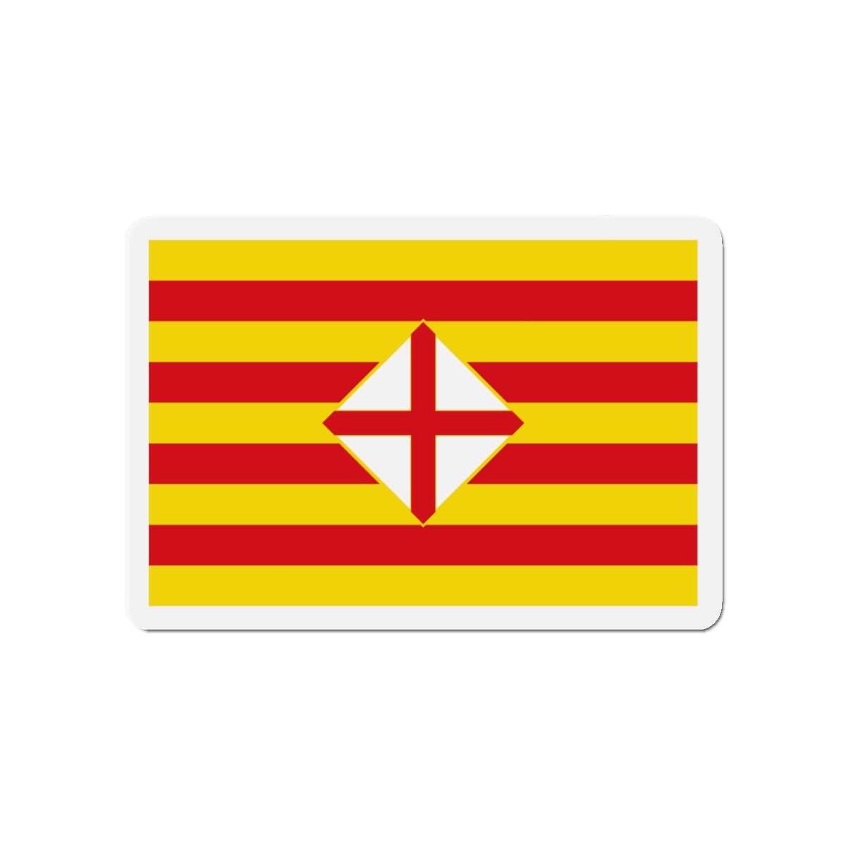 Flag of Barcelona - Die-Cut Magnet-4" x 4"-The Sticker Space