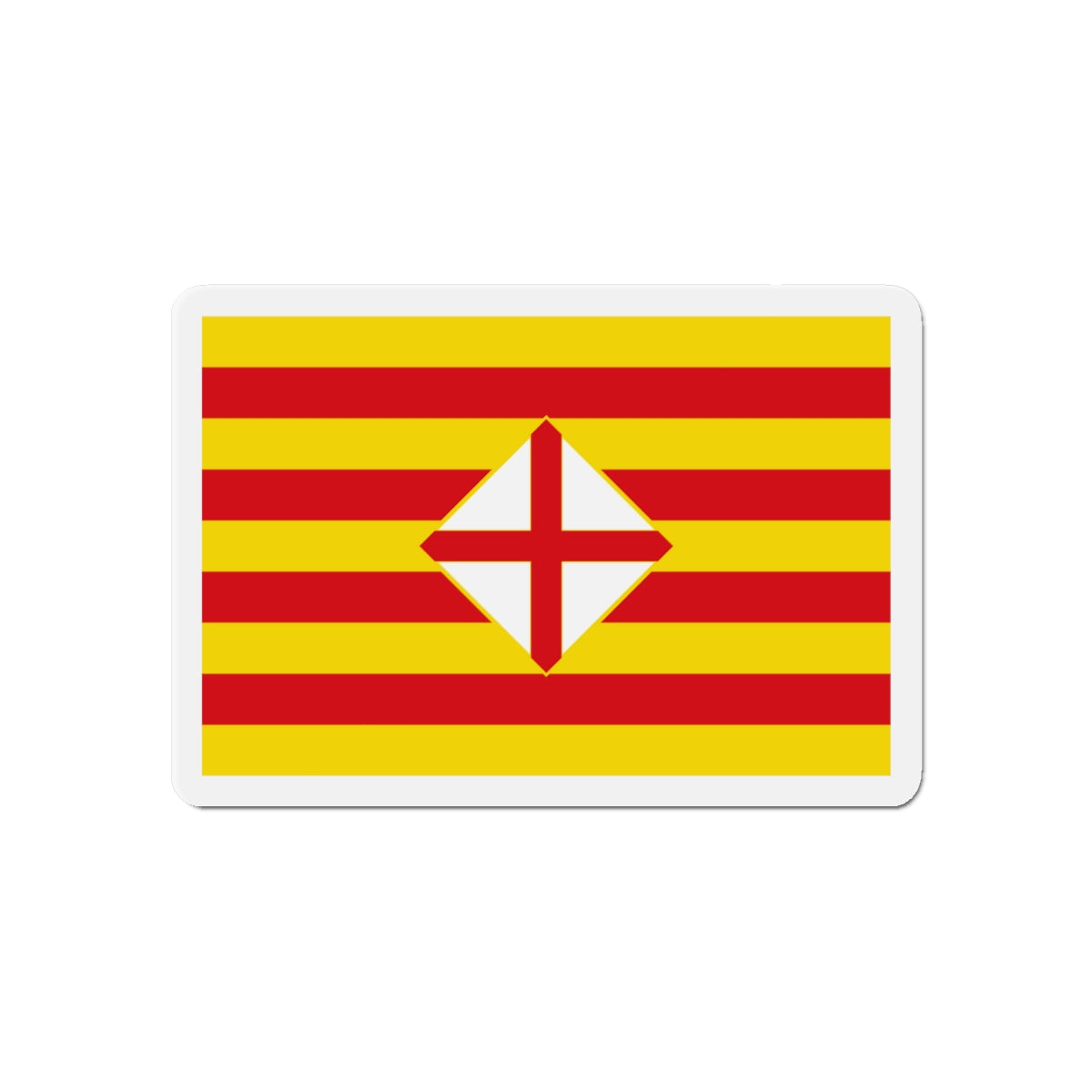 Flag of Barcelona - Die-Cut Magnet-6 × 6"-The Sticker Space