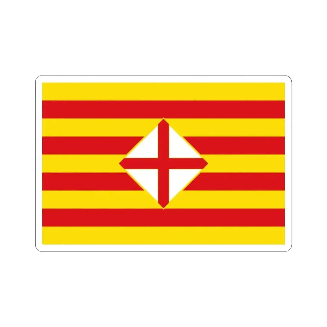 Flag of Barcelona - STICKER Vinyl Kiss-Cut Decal 2 Inch White - The Sticker Space