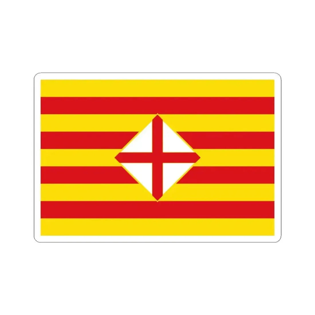 Flag of Barcelona - STICKER Vinyl Kiss-Cut Decal 3 Inch White - The Sticker Space