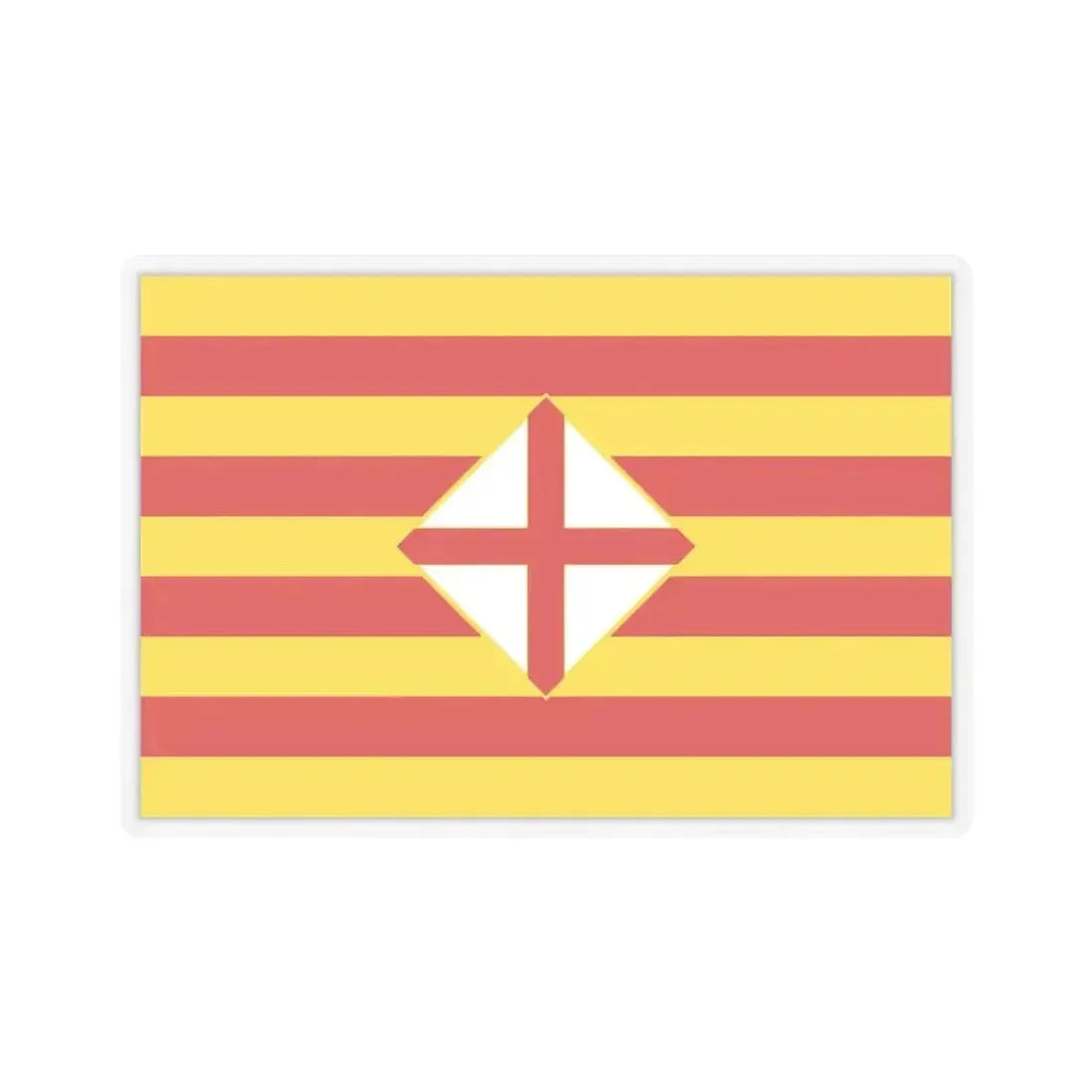 Flag of Barcelona - STICKER Vinyl Kiss-Cut Decal 4 Inch Transparent - The Sticker Space