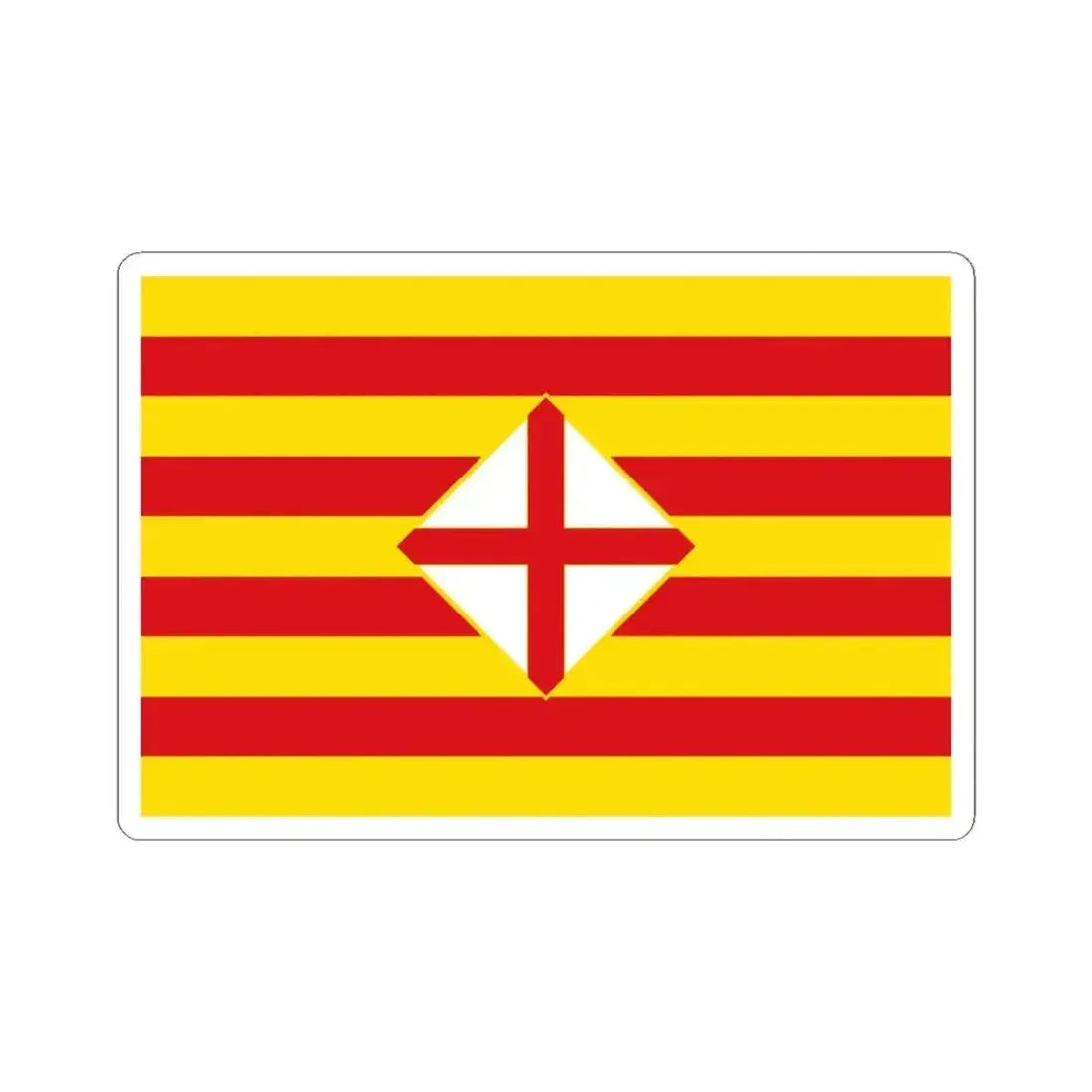 Flag of Barcelona - STICKER Vinyl Kiss-Cut Decal 4 Inch White - The Sticker Space