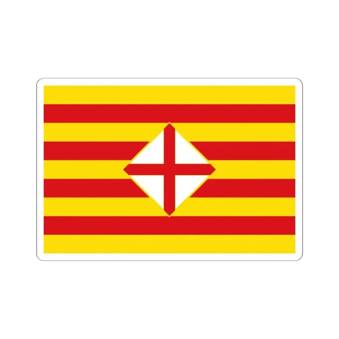 Flag of Barcelona - STICKER Vinyl Kiss-Cut Decal 6 Inch White - The Sticker Space