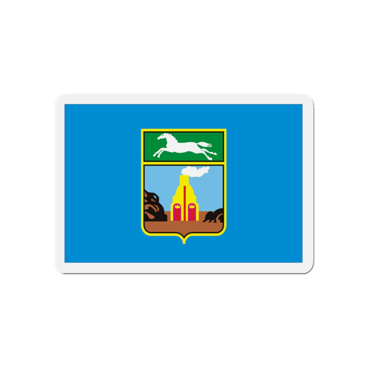 Flag of Barnaul Russia - Die-Cut Magnet-4" x 4"-The Sticker Space