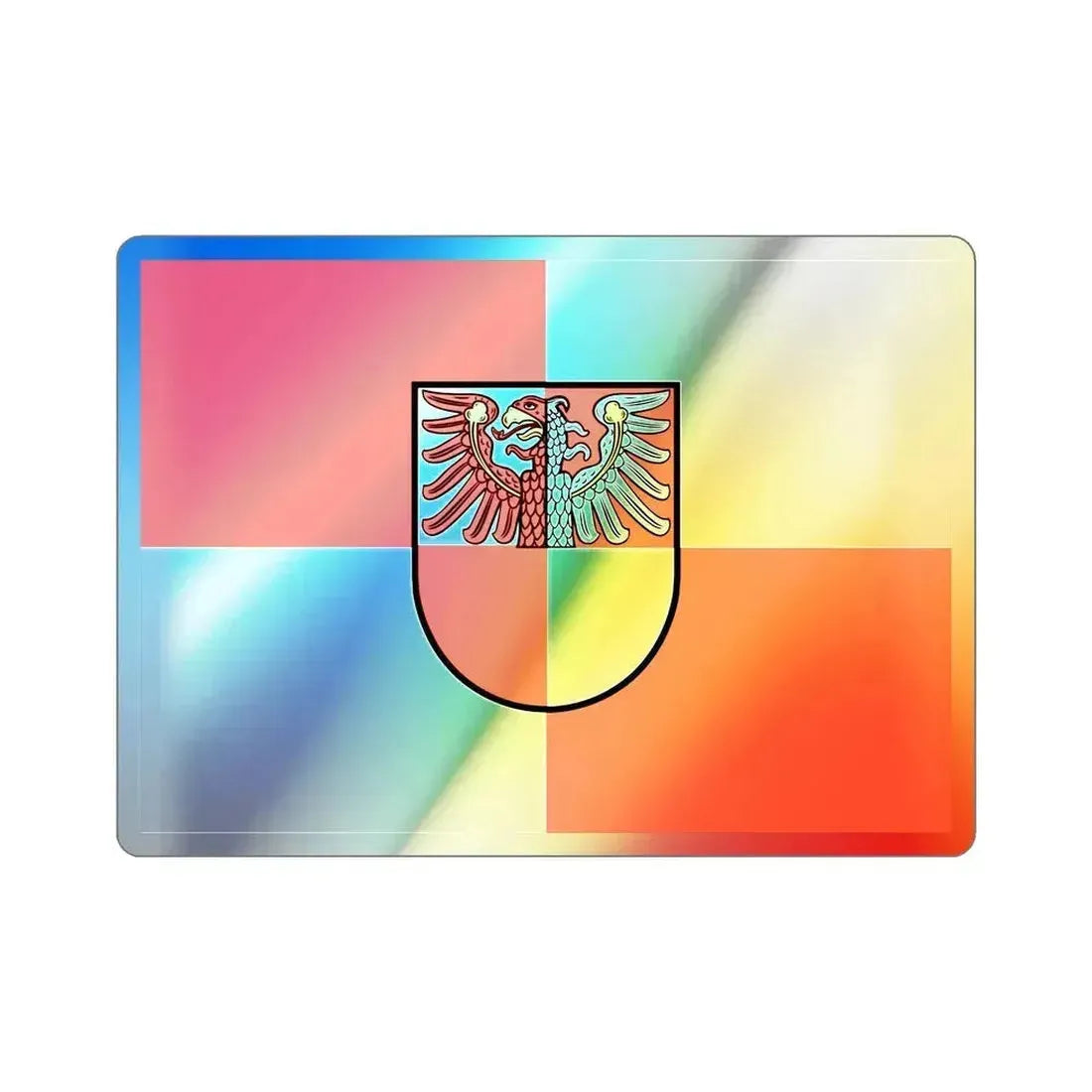Flag of Barnim Germany Holographic STICKER Die-Cut Vinyl Decal 3 Inch Holographic - The Sticker Space