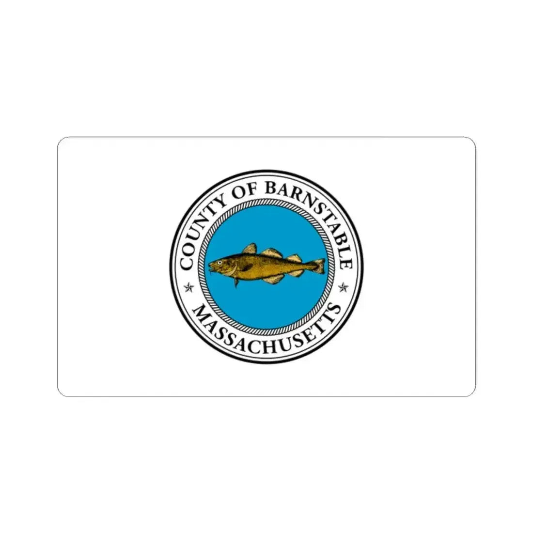 Flag of Barnstable County Massachusetts (United States) STICKER Vinyl Kiss-Cut Decal 2 Inch White - The Sticker Space