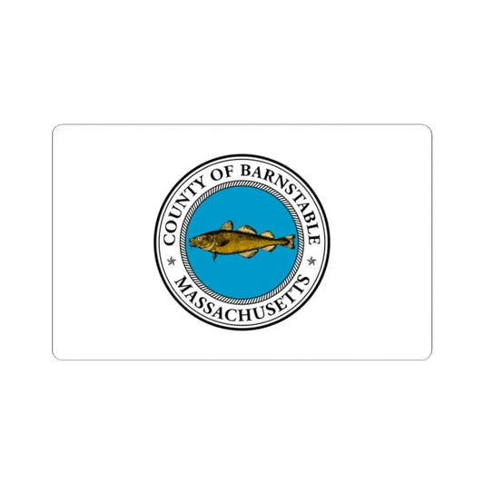 Flag of Barnstable County Massachusetts (United States) STICKER Vinyl Kiss-Cut Decal 2 Inch White - The Sticker Space