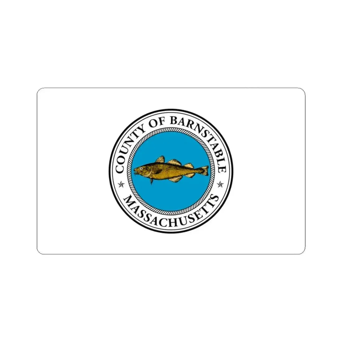 Flag of Barnstable County Massachusetts (United States) STICKER Vinyl Kiss-Cut Decal 3 Inch White - The Sticker Space