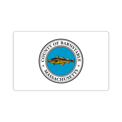 Flag of Barnstable County Massachusetts (United States) STICKER Vinyl Kiss-Cut Decal 3 Inch White - The Sticker Space