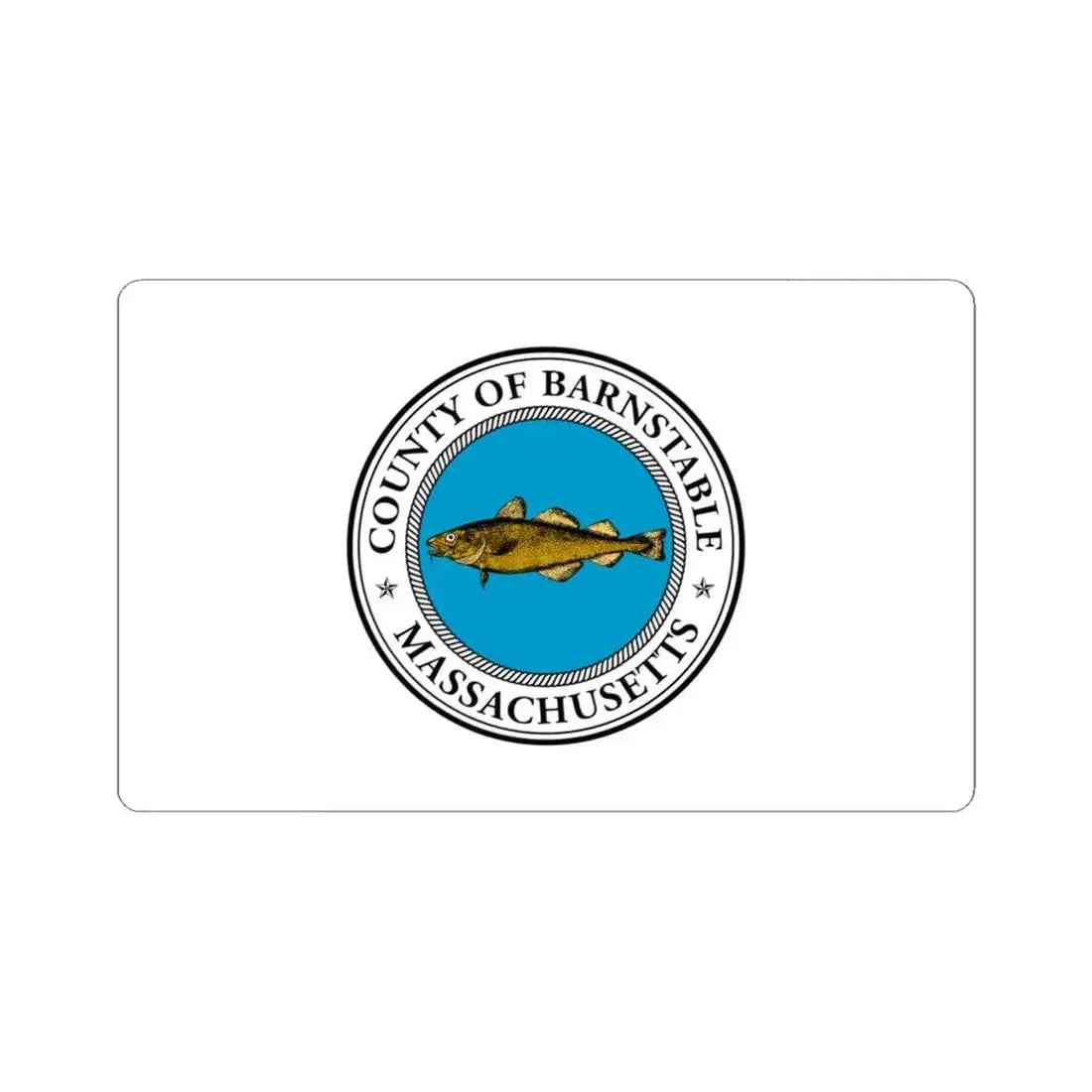 Flag of Barnstable County Massachusetts (United States) STICKER Vinyl Kiss-Cut Decal 4 Inch White - The Sticker Space