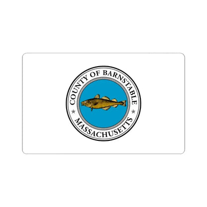 Flag of Barnstable County Massachusetts (United States) STICKER Vinyl Kiss-Cut Decal 4 Inch White - The Sticker Space
