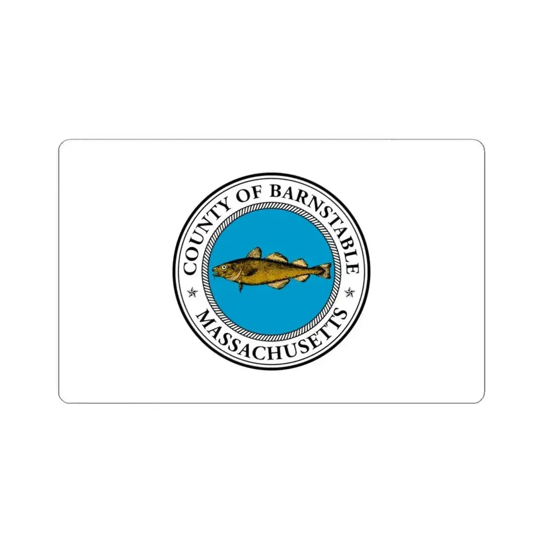 Flag of Barnstable County Massachusetts (United States) STICKER Vinyl Kiss-Cut Decal 6 Inch White - The Sticker Space