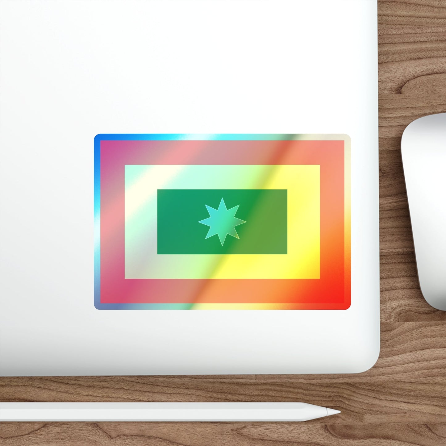 Flag of Barranquilla Atlántico Colombia Holographic STICKER Die-Cut Vinyl Decal-The Sticker Space