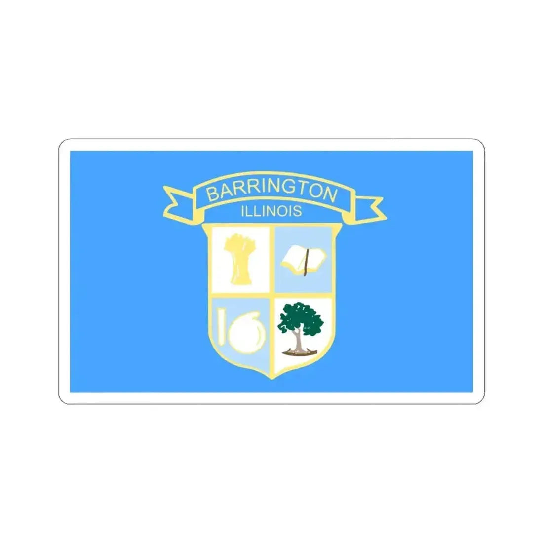 Flag of Barrington Illinois (United States) STICKER Vinyl Kiss-Cut Decal 4 Inch White - The Sticker Space