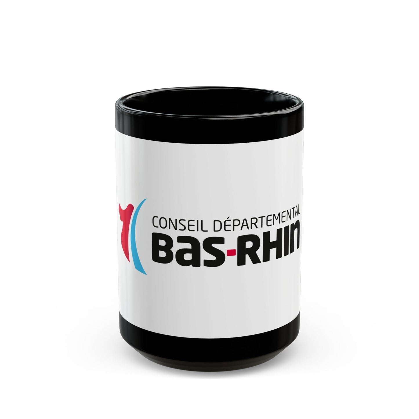 Flag of Bas Rhin France - Black Coffee Mug-15oz-The Sticker Space